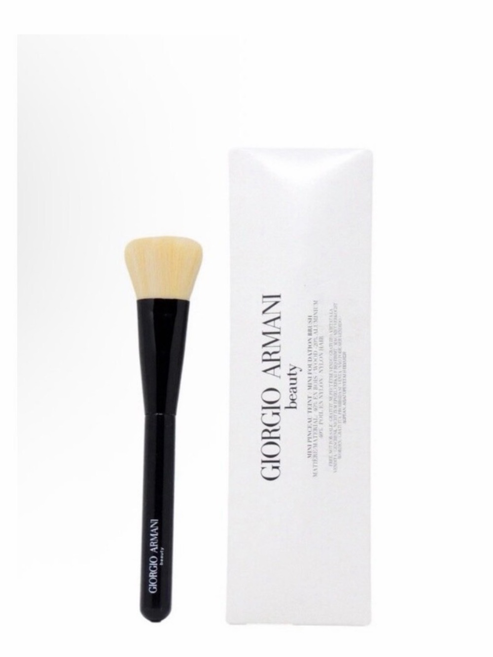 Giorgio Armani Beauty Mini Foundation Makeup Brush 5" Nylon Hair Compact New NIB